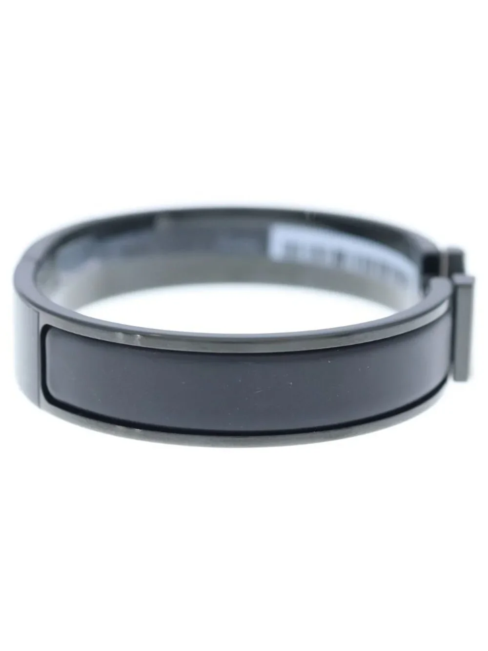 Hermes Click Logo Enamel Bangle Bracelet Black